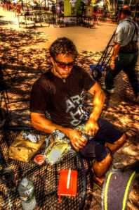 Eating al fresco in front of the taqueria Eating al fresco in front of the taqueria