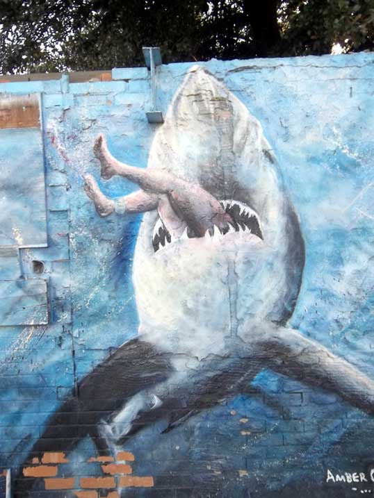 A little way farther down the wall is "Chomp", also by Amber Campagna