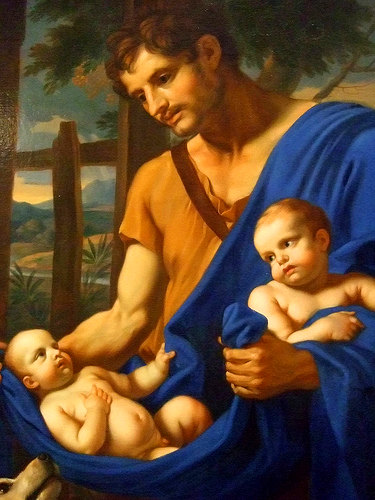 Nicolas Mignard  French 1606-1668 - The Shepherd Faustulus Bringing Romulus and Remus to His Wife - 1654