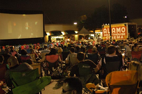 The crowd in the parking lot