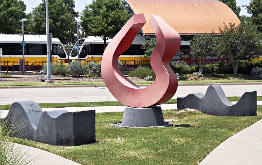 The sculpture "Gateway" at the Arapaho DART station, Richardson, Texas.