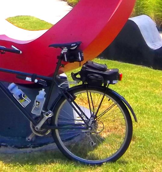 Gateway sculpture and commuter bike