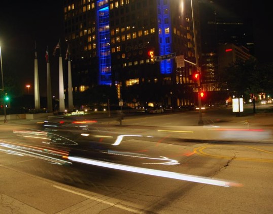 Time Exposure, Night, Downtown Dallas, Ross and Pearl