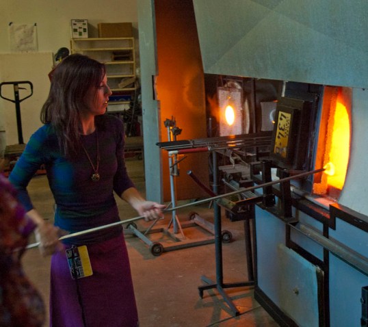 Drawing fresh glass. (click to enlarge)