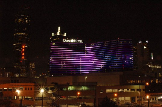 A figure swimming across the hotel. (click to enlarge)
