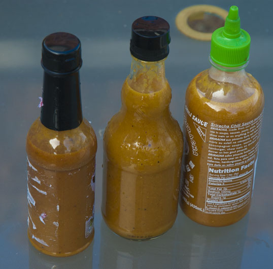 Final product - filtered into re-purposed containers.