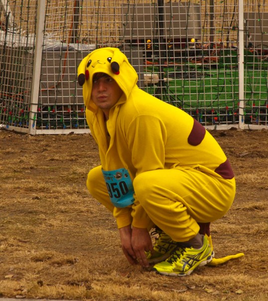 Pikachu, goofing around.