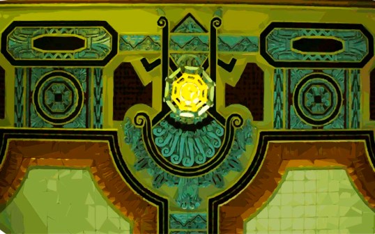 Abstract Art Deco design in the T&P Waiting Room ceiling, modified in Adobe Illustrator. (click to enlarge)