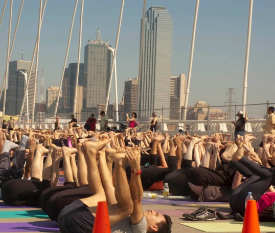 Yoga on the bridge. (click to enlarge)