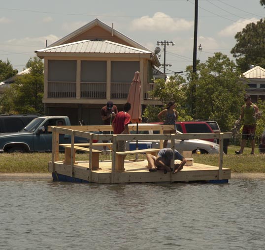 Adding benches and railings.