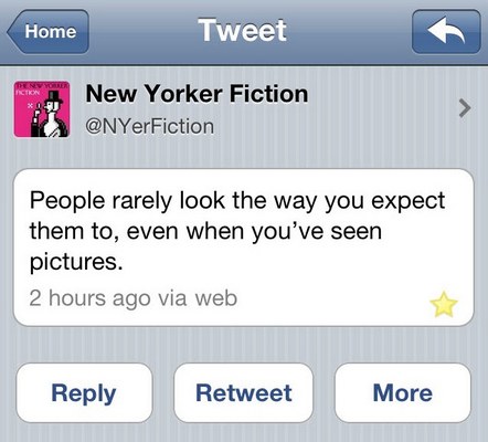 The opening of Jennifer Egan's Twitter Short Story "Black Box."