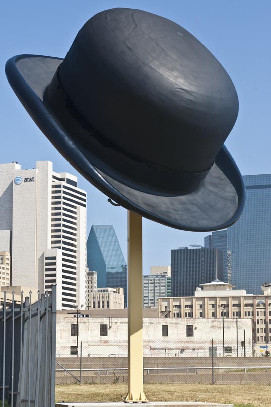 Bowler Hat Sculpture in the Cedars, Dallas, Texas