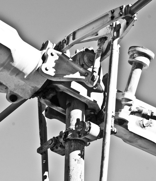 Rotor on a Bell UH-1 Huey on temporary display, University of Texas at Dallas, Richardson, Texas