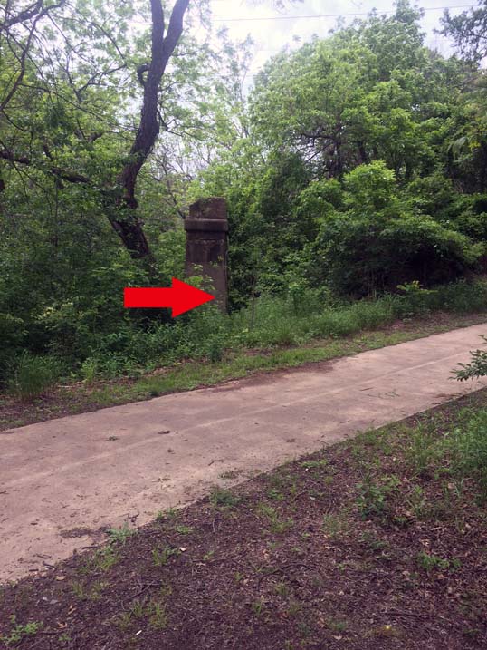 The concrete pillar off the trail where I put the Dead Drop USB.