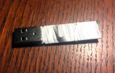 Drive wrapped in tape.