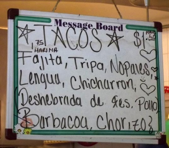 Taco Selections at Taqueria Tiquicheo
