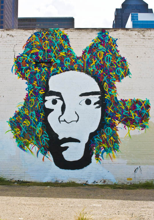 Eric Mancini Mural face of Jean-Michel Basquiat Dallas, Texas